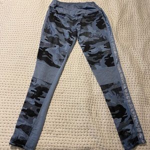 Blue camo flowy pants